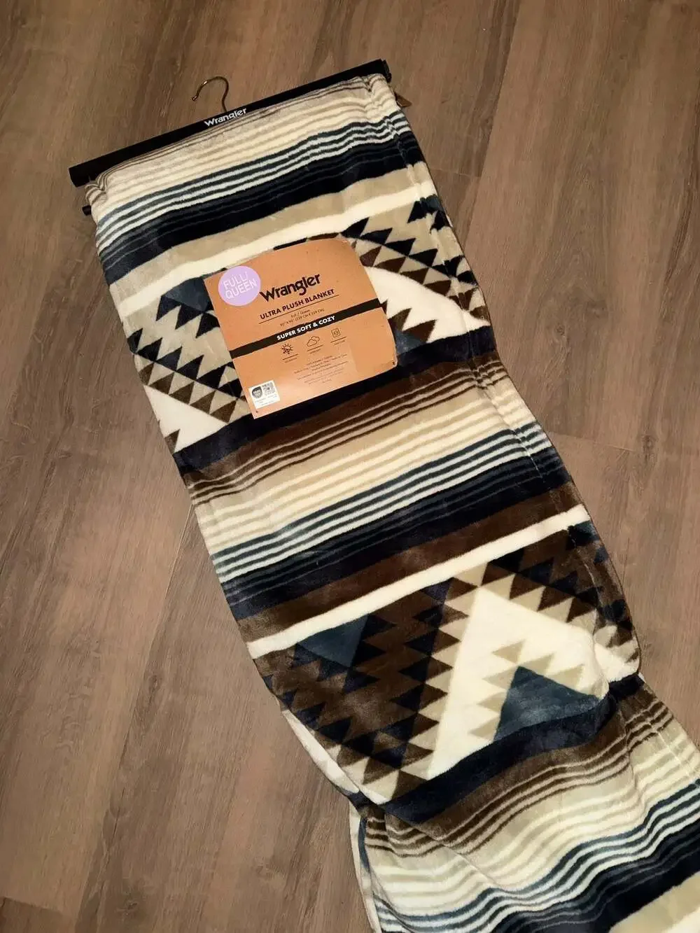Wrangler Ultra Plush Blanket Full/Queen Aztec Southwestern Print